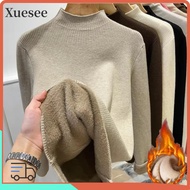 XUESEE Turtleneck Sweater, Women Thicken Knitted Pullover,  Autumn Winter Velvet Lined Warm Sueter K