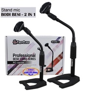 Stand Mic Meja FISRTCLASS Standmic Bodi Besi Fungsi 2 in 1 Mik Elastis