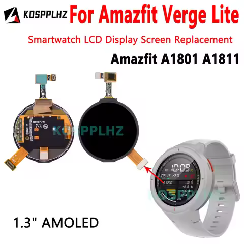 1.3-inch AMOLED Screen For Amazfit Verge lite LCD Display Touch Screen Assembly Repair Amazfit Verge