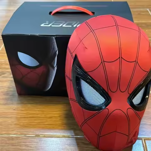 Spiderman Mascara Headgear Cosplay Moving Eyes Electronic Mask Spider Man Remote Control Elastic Toy