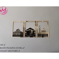 Acrylic Wall Decoration of the Prophet's Mosque, Al-Aqsa Mosque, Kaaba 3D Luxury Aesthetic Acrylic 2