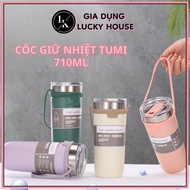 TUMI 710ml Stainless Steel Thermal Mug, Stainless Steel Thermal Mug with convenient carrying strap f