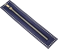 M METERXITY PU Leather Zipper, 10.6In Coil Frame Metal Close End Crochet Zippers with Holes for Sewi