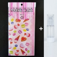 (甜品圖案)日本製造便攜抗菌口罩收納膠套(3間格) + (透明)30ml 噴霧真空瓶 x 1套