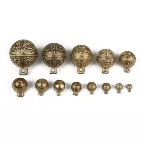 Brass Material Chinese Good Luck Tinkle Bell Charm for Bracelet & Anklet Making & Pendant For Pet An