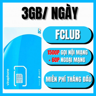 ( MIỄN PHÍ THÁNG ĐẦU) Sim 4G 5G Vinaphone Gọi Miễn Phí Kèm 3-4GB/ngày Chọn Gói Linh Hoạt D79P FCLUB