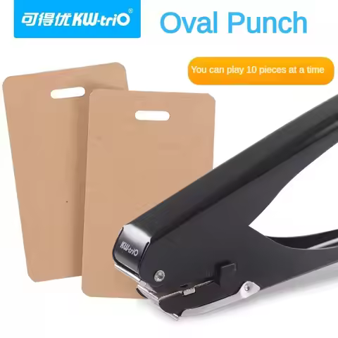 KW-triO 1-Hole 10 Sheet Capacity Hole Punch Heavy-Duty Slot Metal Single Hole Puncher for ID Card PV