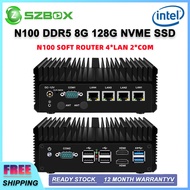 Firewall Mini PC 12th Gen Alder Lake-N100 2.5G Soft Router 4x i226-V LAN DDR5 2*COM 4*USB2.0 Industrial Fanless Barebone
