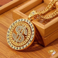 Shiny Dollar Sign Necklace Gold Silver Plated Eco-Friendly Alloy for Everyday Wear