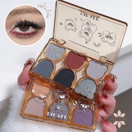 KETIN- DIKALU Bear Swan Ballet Six Eyeshadow Palette Matte Fine Glitter Pearlescent Smoky Grey Red B