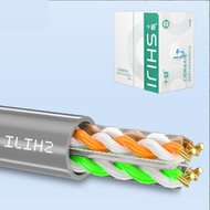 超六類無氧銅網線 家裝工程cat6e非遮罩室外網路線（十極-超六類-工程專用線-灰色 30米）
