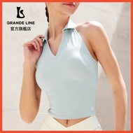 GRANDELINE|Korea Korea V-Neck Halter Neck With Chest Pad Sports Vest Underwear Bratop [BR383]