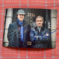 hand signed Sherlock Benedict Cumberbatch Martin Freeman signed photo 7 inches SIGNED COLLECTION