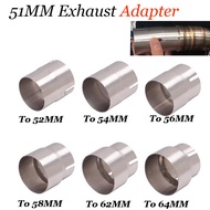 Universal Motorcycle Racing Exhaust Escape 51mm Adapter Stainless Steel Link Pipe Connection 54mm 56