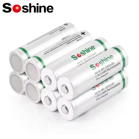 Soshine 2000mAh Ni-MH Supper Low Self Discharge Batteries 1.2V AA Rechargeable Batteries for Head Ea