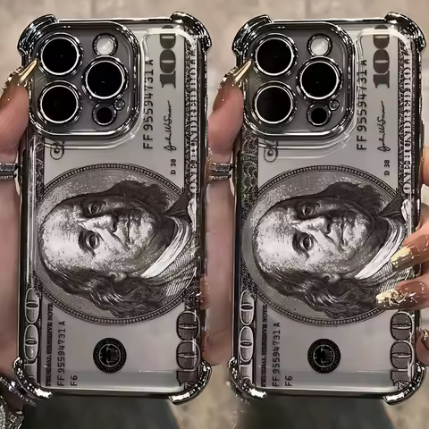 New Creative Illustration USD Dollar Pattern Phone Case For iPhone 17 16 15 14 13 12 11 Pro Max 16E 
