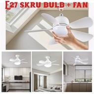 E27 base light 3 colour bulb + 3 speed fan
