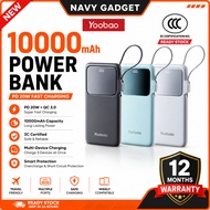 Yoobao 3C Powerbank 20W Fast Charge 10000mAh Built in Cable  with Digital Display (PD/QC3.0/SCP) Q13
