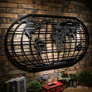 Retro Map Style Wall Hanging Bar Art Wall Decoration World Map Wholesale loft Decoration Industrial 