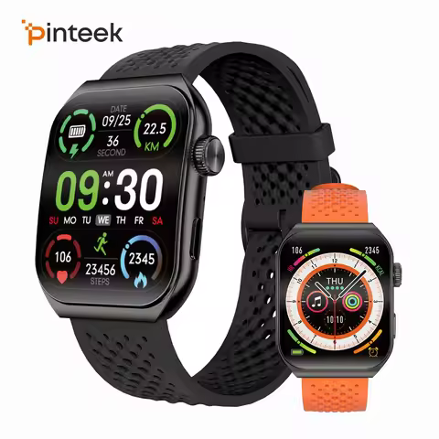 Pinteek Smartwatch Bluetooth Call Smartwatch Touch Dial for Android Music Fitness Tracker Sports Wat
