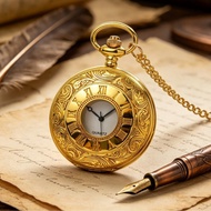 Retro Roman Hollow Pocket Watch Men Women Decoration Large Number Quartz Watch Large Pocket Watch 8.
