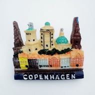 **Creative Nordic Design 3D Resin Fridge Magnet | Copenhagen Denmark Landmark | Handmade Travel Souv