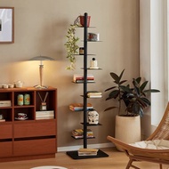 Rotating Bookshelf - Iron Corner Storage Rack with Multi-tier Shelves for Living Room & Bedroom Deco