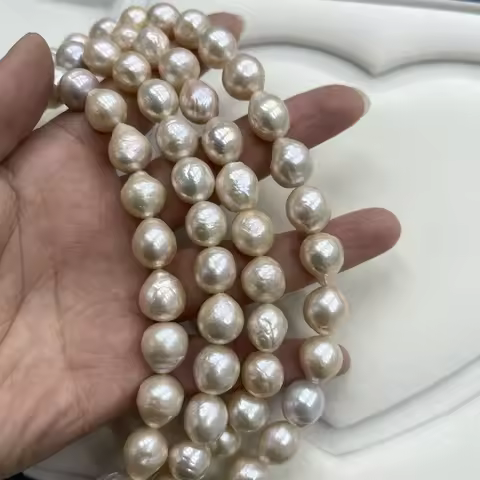 10–11mm Champagne-pink Near-round Natural Freshwater Pearls Loose Beads for Jewelry Making DIY Neckl