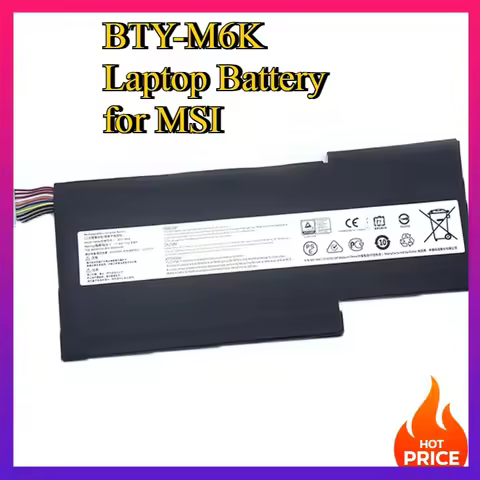 BTY-M6K Laptop Battery for MSI MS-17B4 MS-16K3 GF63 Thin 8RC 8RD GF75 Thin 3RD 8RC 9SC GF65 9SE/SX T