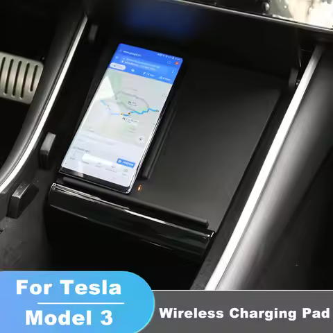 For Tesla Model 3 2017-2020 QI Wireless Charger 10W Fast Dual Phone Charging Holder Plate Center Con