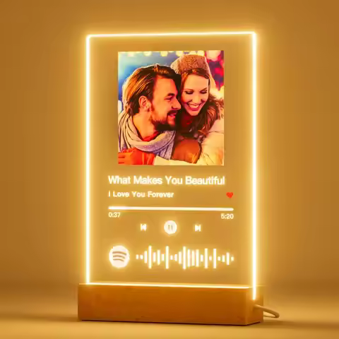 Personalized Spotify Music Plaque Custom Anniversary Couples Gifts Acrylic Plaque with Night Light S