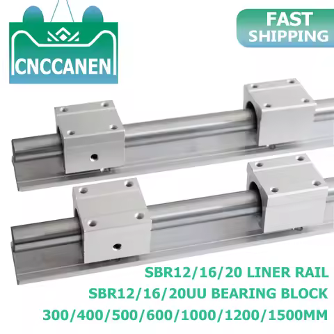 2PCS SBR12 SBR16 SBR20 20mm Linear Guide Rail 300-1500mm Fully Supported Linear Rail with SBR16UU Li