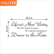 Fashionable Text Life Is Not About Quote rain Decal Wall Wall in Dancing Waiting Words Stickers