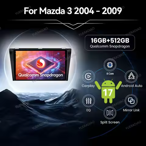 Android 17 For Mazda 3 I BK 2003 - 2009 CarPlay Auto Car Radio Multimedia Stereo Video Player GPS NA