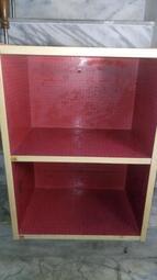 中古紅色2層櫃 DIY二層空櫃 組合櫃 木製2層櫃~無門2層櫃~木質置物櫃~書櫃~收納櫃~組合櫃~書架~雜誌架~收納櫃