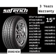 Saferich Tubeless Tires Cars Rim 15 Inches Tire 175/55R15 175/65R15 185/55R15 185/60R15 185/65R15 E3