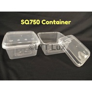 SQ750 (750ml) Square Plastic Disposable Food Container (50pcs±) / Bekas Petak / Bekas Makanan