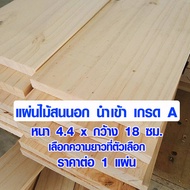 TopWood ไม้สน ไม้แผ่นยาว (หนา 4.4 x กว้าง 18 ซม. ยาว 60-180 cm) แผ่นไม้สนนำเข้า แผ่นไม้ต่อเติม แผ่นไม้อเนกประสงค์ ไม้สนนอก ไม้แผ่น ไม้พาเลท เกรด A 2*8 BP