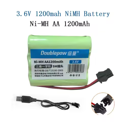 3.6V 1200mah NiMH Battery + Charger SM Plug for Rc Toys Cars Tanks Robots Boats Guns Ni-MH AA 3.6v R