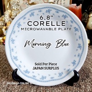 6.8" CORELLE MORNING BLUE MICROWAVABLE PLATE (USED) • SOLD PER PC • JAPAN SURPLUS