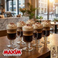 6 PCS IRISH COFFEE MUG SET / Coffee Cup for Hot & Cold Drinks / Premium Irish Mug Set / Clear Glassw