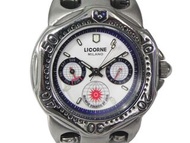 [專業] 三眼錶 [LICORNE 0631] 力抗錶(獨角獸) 1994奧運紀念錶[白色面] 石英表/軍表