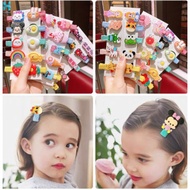 JH 10PCS Korean Fresh Girls Cartoon Princess Side Clips Kids Hair Pin Bangs Disney Fructis Hair Clip