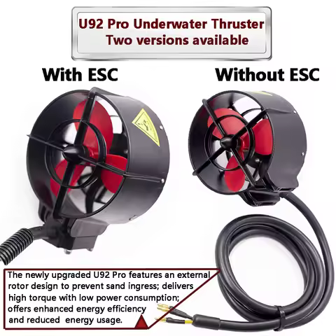 APISQUEEN New Upgrade 24V U92 Pro Underwater Thruster, 10.7Kg/23.6Lbs Thrust With ESC For Fishing Bo