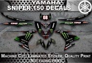 150 Sniper Decals MONSTER BLACK