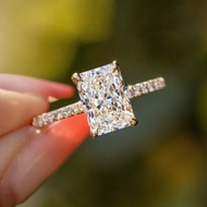 Factory Custom Igi Certified Vvs Cvd Lab Grown Created Diamond 10k 14k 18k Soild Gold Radiant Cut En