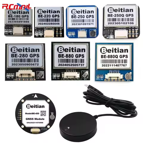 Beitian GPS Module BE-180 BE-220 BE-250 BE-280 BE-450 with Antenna M10 GNSS Ultra-low Power GNSS Rec