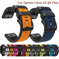 26mm Sport Fashion Silicone Watchband Wriststraps for Garmin Fenix 6X Pro 5X Plus 3 3HR Easy Fit Quick Release wirstbands Correa