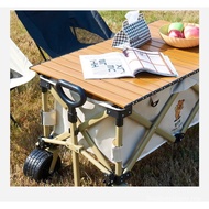 Xei3 Outdoor Camping Cart Trolley Foldable Oversized Push-Up Camp Bike Tent Camping Trailer Small Egg Roll Table Board