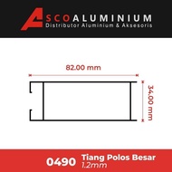 Aluminium Tiang Polos Besar 1.2mm Profile 0490 Swing Door